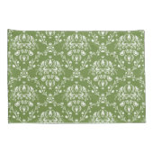 Fern Green en White Damask Kussensloop (Achterkant-Rechts)