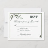 Fern Green Willow Branch Elegant Bruiloft RSVP (Voorkant)