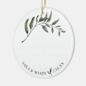 Fern Green Willow Branch Elegant Wedding Keramisch Ornament (Links)