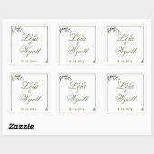 Fern Green Willow Branch Elegant Wedding Vierkante Sticker (Vel)