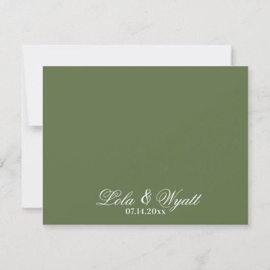 Fern Green Willow Branch Mariage élégant RSVP (Dos)