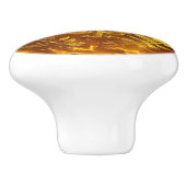 Fern Leaf Amber Pattern Keramische Knop (Zijkant)