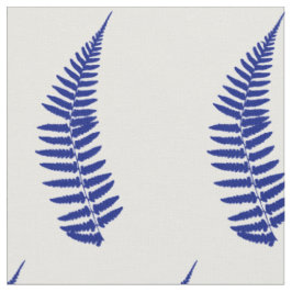Fern Leaf Blue op White Background Fabric Stof