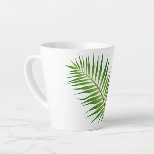 Fern Leaf Design Latte Mug (Angle gauche)