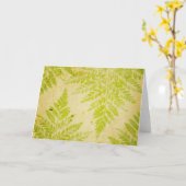 Fern Leaf Stamped Pattern Grungy Background Kaart (Gele Bloem)