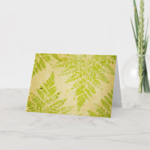 Fern Leaf Stamped Pattern Grungy Background Kaart