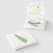 Fern Leaf Waterverf Marble Stone Onderzetter (Zijkant)