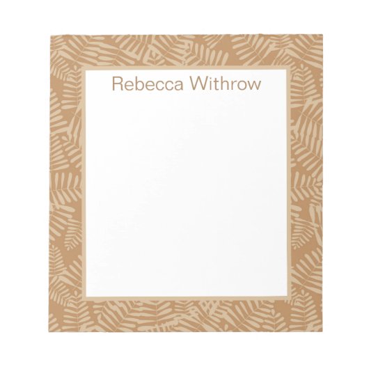 Fern Leaves Camel Notepad Notitieblok (Voorkant)