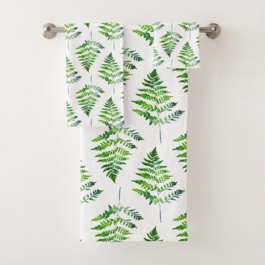 Fern Leaves Pattern Bad Handdoek (Insitu)