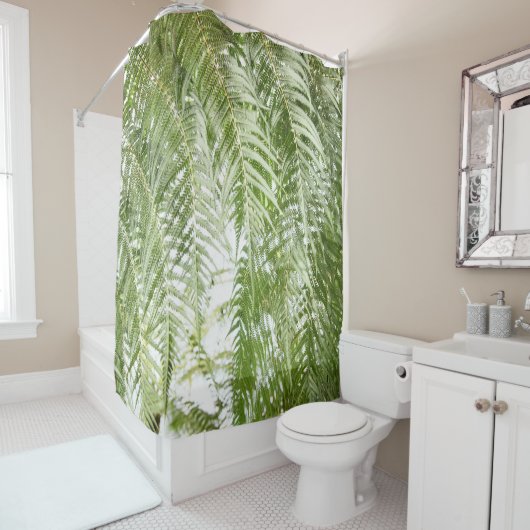 Fern Oerwoud #1 #botanical #wall #art Douchegordijn (In situ)