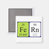 Fern periodieke tabelnaam magnet magneet (Voorkant / Achterkant)