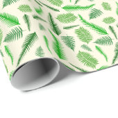 Fern Plant Frond Leaves Pattern Cadeaupapier (Rol Hoek)