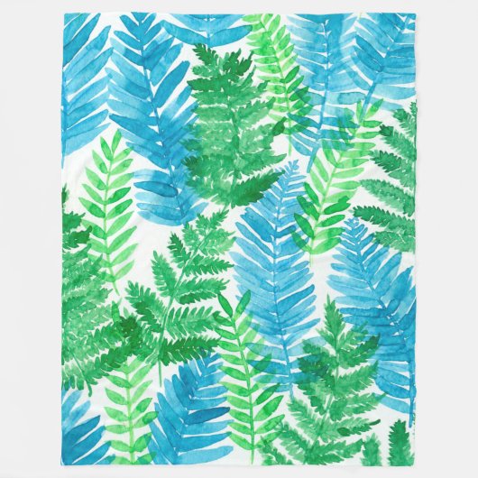 Fern waterverf fleece deken (Voorkant)