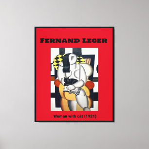 Fernand Leger: Vrouw met kat (1921) Canvas Afdruk