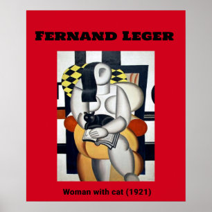 Fernand Leger: Vrouw met kat (1921) Poster