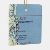 Fernandina Beach FL  kaart Keramisch Ornament (Rechts)