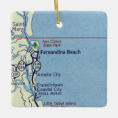 Fernandina Beach FL  kaart Keramisch Ornament (Voorkant)