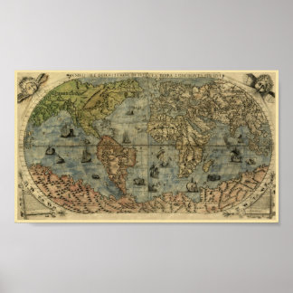 Fernando Bertelli 1565 Map of the World Poster