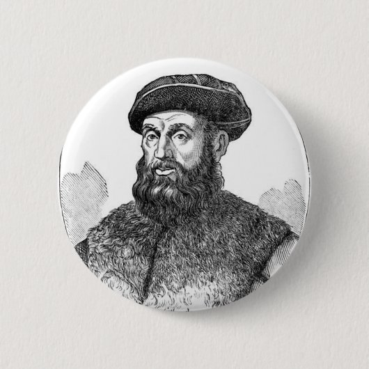 Fernando Magellan, Explorer Ronde Button 5,7 Cm (Voorkant)