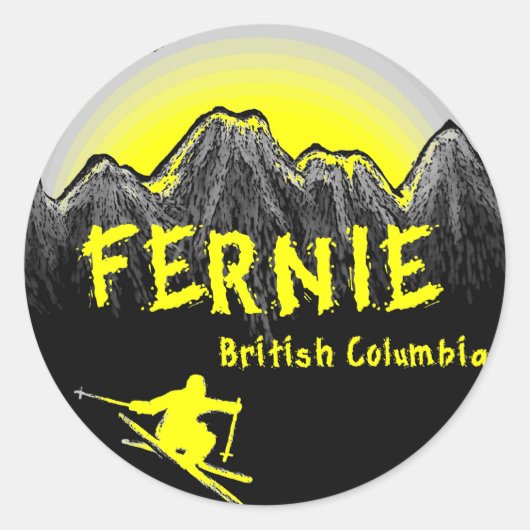 Fernie British Columbia Canada Ronde Sticker (Voorkant)