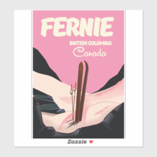 Fernie British Columbia Ski poster Sticker