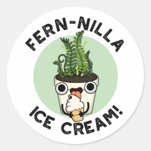 Fernilla Ice Cream Funny Ice Cream Plant Pun Ronde Sticker