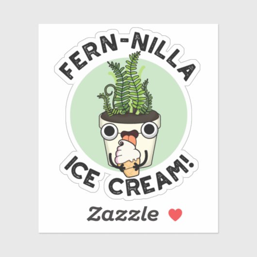 Fernilla Ice Cream Funny Ice Cream Plant Pun Sticker (Vel)
