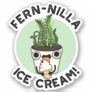 Fernilla Ice Cream Funny Ice Cream Plant Pun Sticker