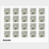 Ferns, Brambles en bloemen Vierkante Sticker (Vel)