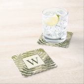 Ferns Pattern Custom Monogram  Kartonnen Onderzetters (Insitu)