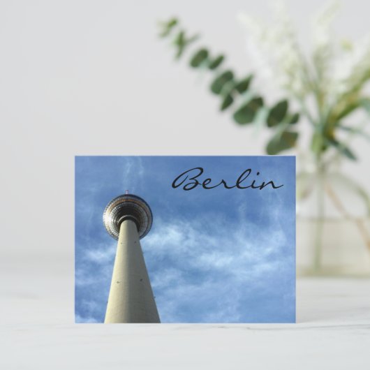fernsehturm blauw berlijn briefkaart (Staand voorkant)