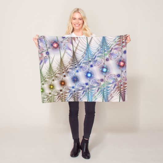 Ferns'N Flowers Abstract Fleece Deken (In situ)