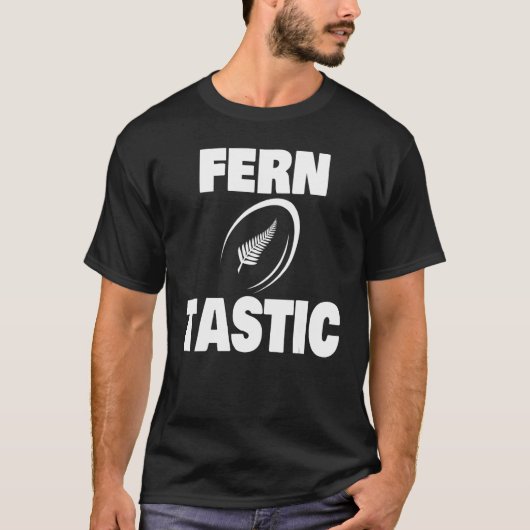 Ferntastic Rugby Silver Fern T-shirt (Voorkant)