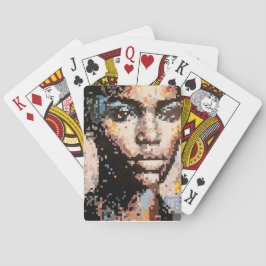 Ferocity Vibrant Pixel Art Portrait Pokerkaarten