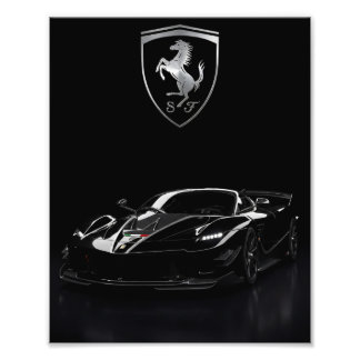 Ferrari FXX-K Black Hypercar | Donkere Supercar Foto Afdruk