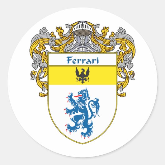 Ferrari Wapenstaart (Beheerd) Ronde Sticker (Voorkant)