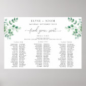 Ferras Greenery 3 Banquet Seat Chart Schuimbord Poster (Voorkant)