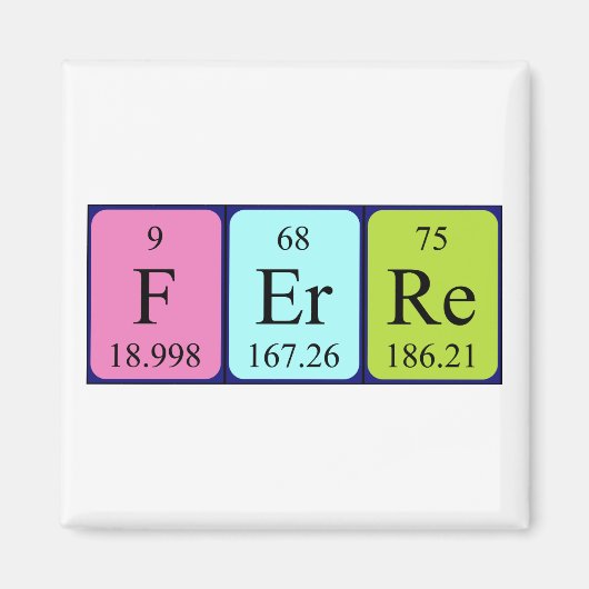 Ferre periodieke table name magnet magneet (Voorkant)