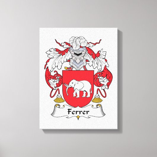 Ferrer Family Crest Canvas Afdruk (Voorkant)