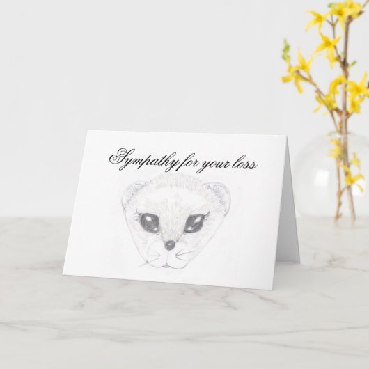 Ferret Afbeelding met sympathie Kaart (Gele Bloem)