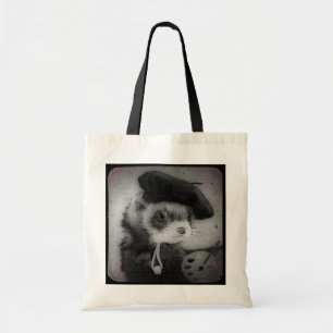 Ferret als kunstenaar tote bag