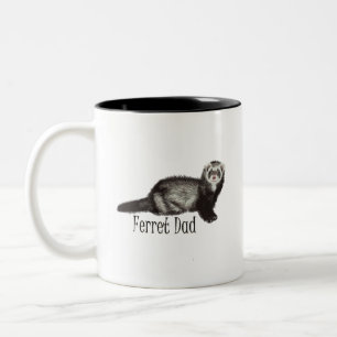 Ferret Dad Black Lettering met Sable Ferret Tweekleurige Koffiemok