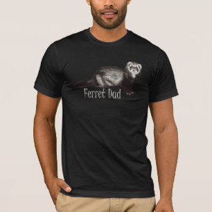 Ferret Dad White Lettering met Sable Ferret T-shirt