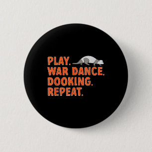 Ferret-eigenaar speelt War Dance Dooking Ferret Ronde Button 5,7 Cm