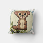 Ferret Floral Circle Print Kussen (Voorkant)