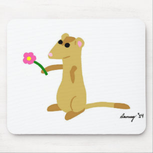 Ferret Holding A Flower Mousepad Muismat