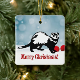 Ferret Kerstmis Keramisch Ornament
