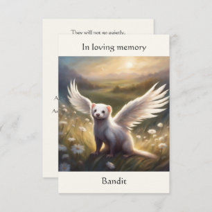 Ferret Memorial Gedicht Angel Wings Naam veld toev Bedankkaart