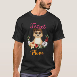 Ferret Moeder Floral Ferret Bow Stropdas Moederdag T-shirt