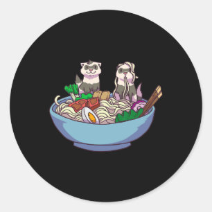 Ferret Ramen Noodles Anime Kawaii Japans Otaku G Ronde Sticker